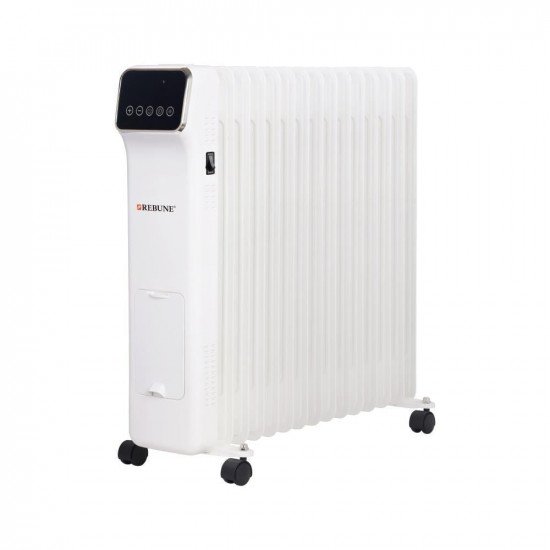 ريبون دفاية زيت 15 ريشة بشاشة رقمية مع ريموت كنترول ، 3 مستويات تدفئة 2500 واط