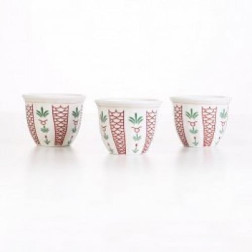 طقم فناجيل قهوة كبير 12 حبة احمر