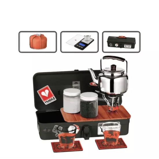 عزبة الشاي المكتملة صندوق حديد 