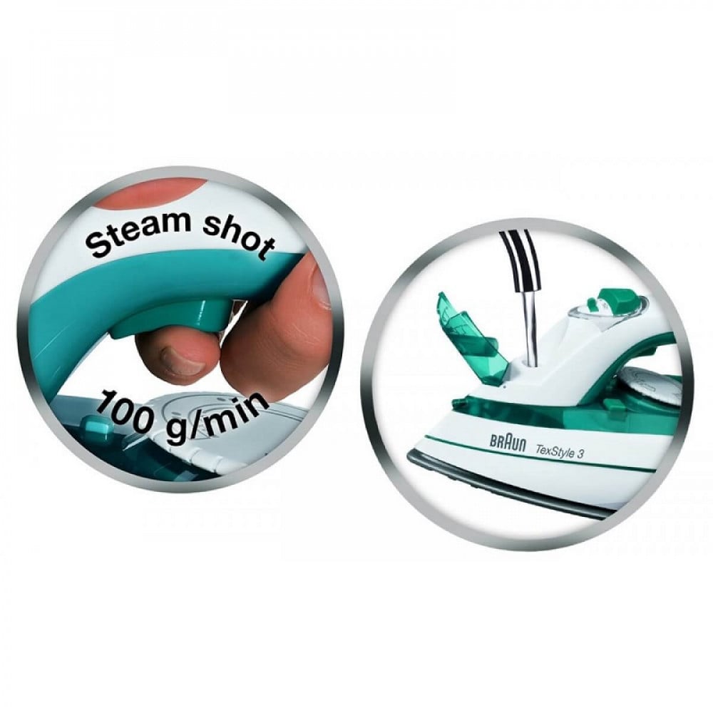 مكواة بخار 2000 واط براون تكستايل 3- اخضر، TS345 مكواة بخار 2000 واط براون تكستايل 3- اخضر، TS345