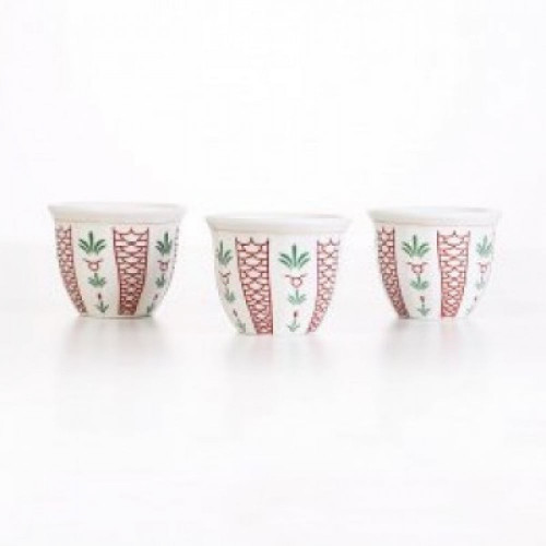 طقم فناجيل قهوة كبير 12 حبة احمر