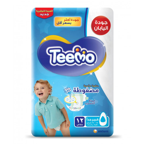 تيمو - حفاضات ، مقاس 5 كبير جدا ، 14-25 كجم ، عبوة التوفير ، 12 قطعة