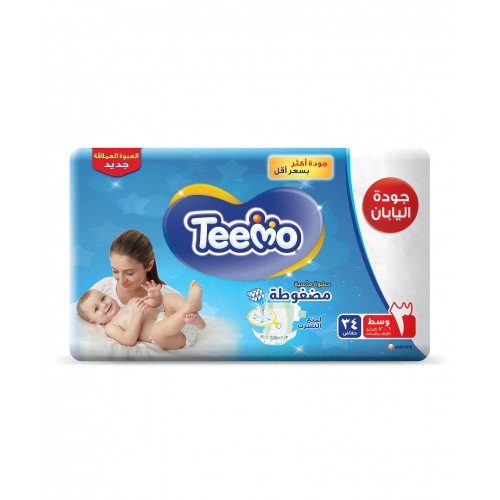 تيمو - حفاضات ، مقاس 3 وسط ، 6-12 كجم ، عبوة جامبو، 34 قطعة