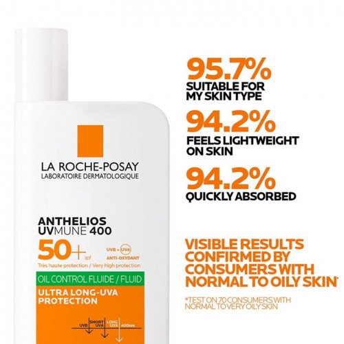 لاروش-بوساي أنثيليوس 400 للتحكم في الزيت بعامل وقاية من الشمس 50+ - 50 مل