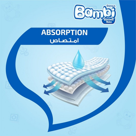بامبي مقاس (3) عبوة جامبو 92 حفاضة