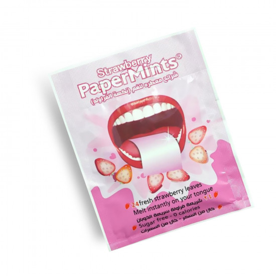 بيبرمينتس شرائح معطرة للفم فراولة 24 قطعة