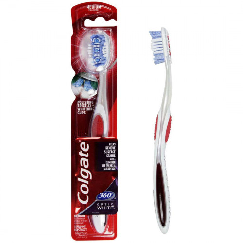 كولجيت فرشاة اسنان 360 تبييض متوسطة النعومة