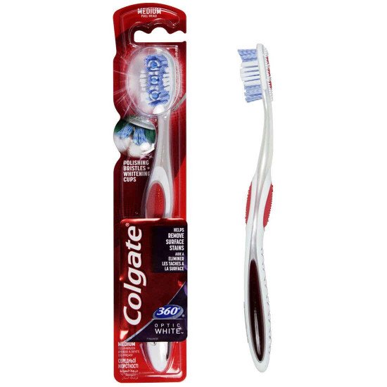 كولجيت فرشاة اسنان 360 تبييض متوسطة النعومة