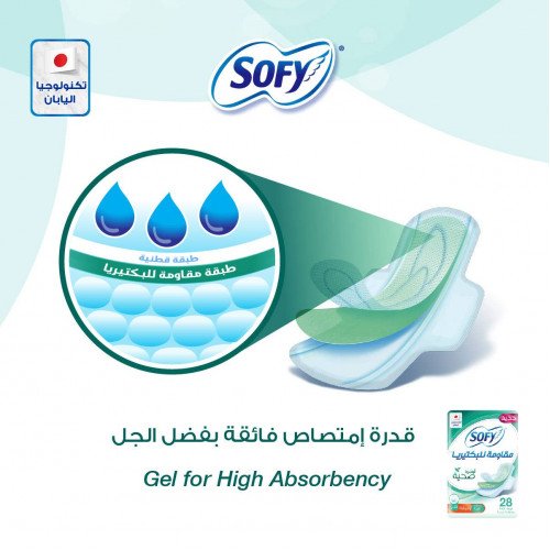 سوفي مقاومة للبكتيريا رقيقة كبيربالاجنحة 28 ق