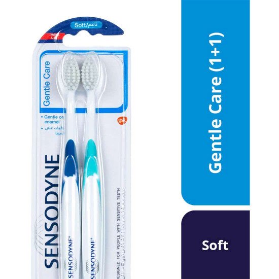 سنسوداين فرشاة اسنان عناية لطيفة ناعمة 1+1