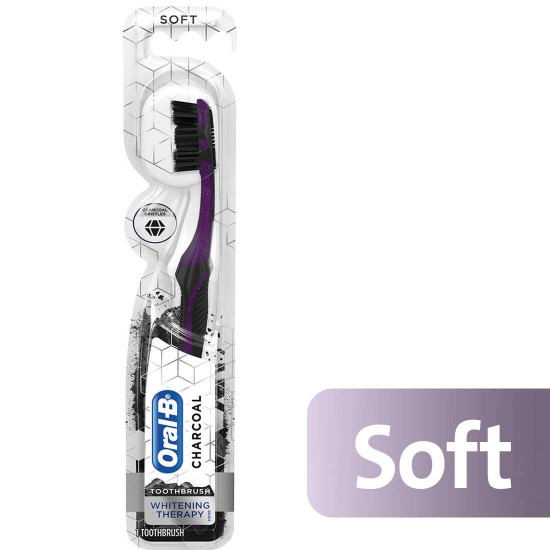 اورال بى فرشة أسنان عناية مبيضة فحم 35 ناعم (1+1 )