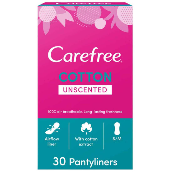 كير فري فوط يومية غير معطرة ملمس القطن 30 فوطة