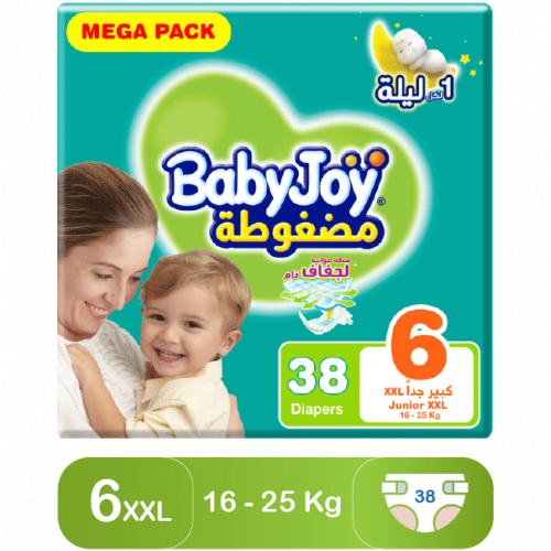 بيبي جوي مقاس (6) عبوة ميجا 38 حفاضة