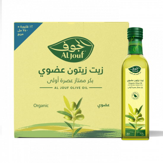 كرتون زيت زيتون الجوف عضوي بكر ممتاز "مربع" 12*750 مل