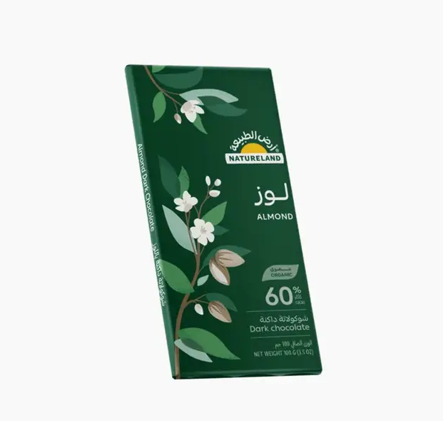 شوكولاتة داكـــــنة باللوز 100 جم  عضوي 