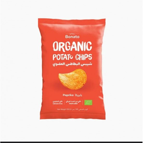 شيبس البطاطس العضوي بابريكا 100جم بوناتو 