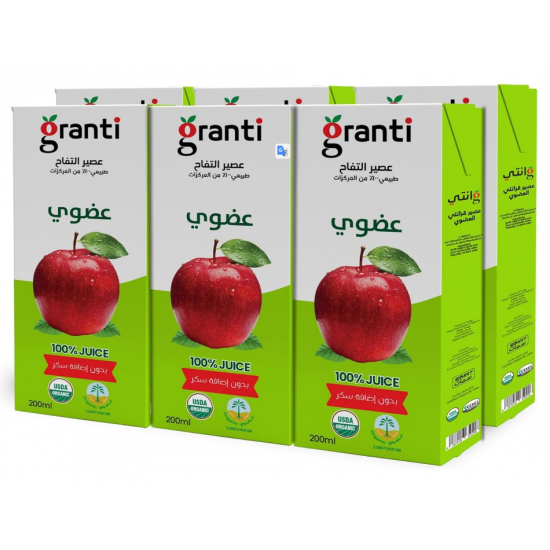 عصير تفاح عضوي 200 مل *6 عبوات اورجنتي