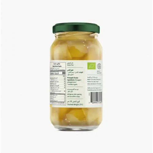 قطع الاناناس العضوي 355جم عضوي خالي من الجلوتين ارض الطبيعة 