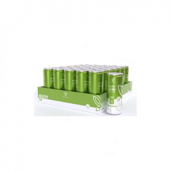 كولا صحية مشروب غازي تفاح اخضر 30 علبة × 250 مل هيلثي اند تيستي