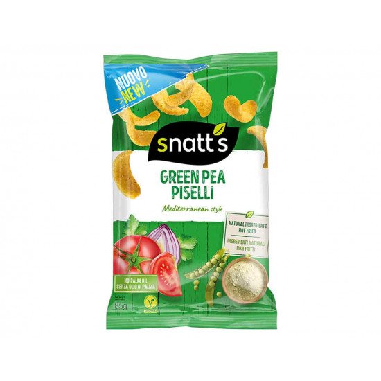 رقائق سناتس الخضراء بالبازلاء والبصل والطماطم  85 جرام، خالية من الغلوتين، نباتية  