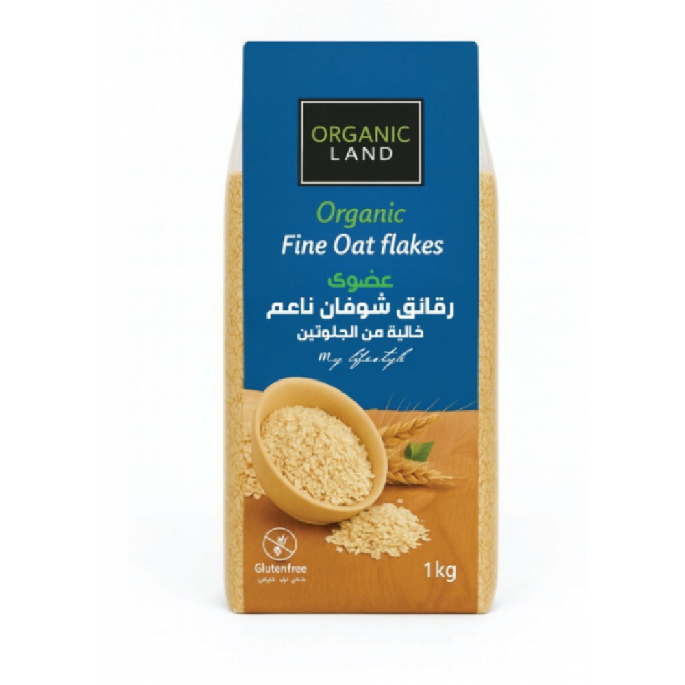 رقائق الشوفان العضوية الناعمة 1كجم خالي من الجلوتين اورجنك لاند