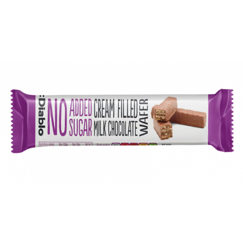 ديابلو ويفر مغطى بالشكولاتة بالحليب 30جم بدون سكر مضاف