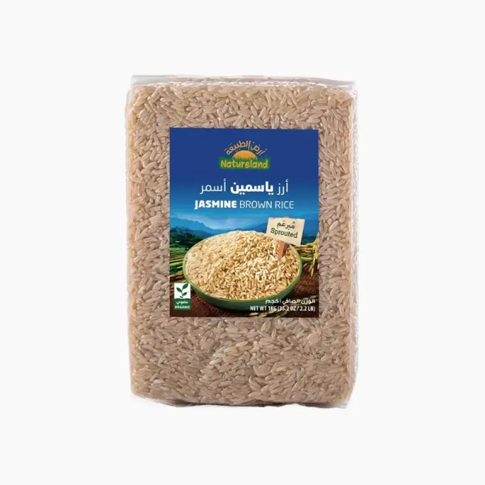 أرز ياسمين أسمر مبرعم عضوي ارض الطبيعة 1 كجم أرز ياسمين أسمر مبرعم عضوي ارض الطبيعة 1 كجم
