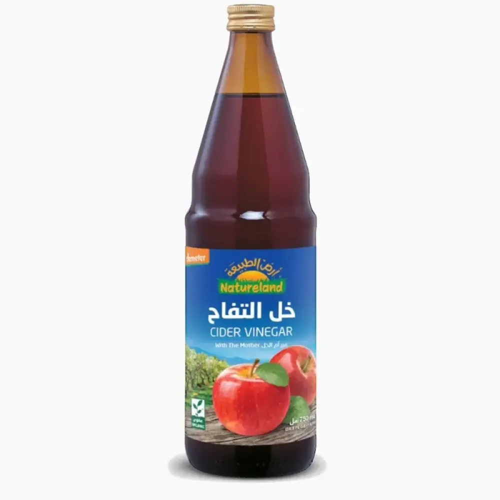 خل التفاح العضوي غير المفلتر مع أم الخل 750 مل من أرض الطبيعة 