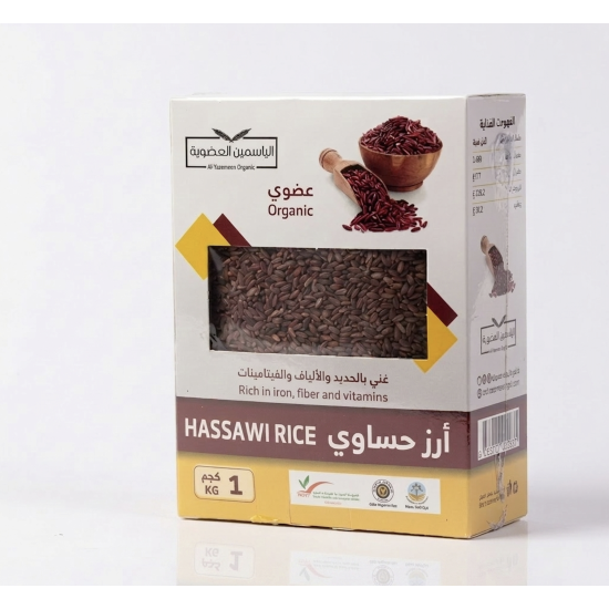 أرز حساوي عضوي مزرعة الياسمين 1 كجم أرز حساوي عضوي مزرعة الياسمين 1 كجم