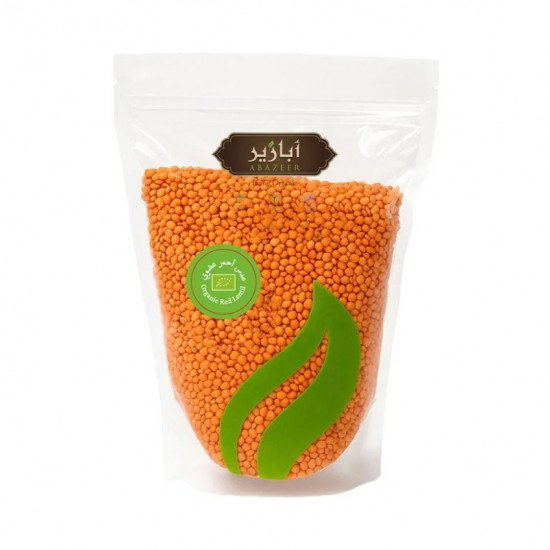 عدس احمر مقشر عضوي 500جم ابازير 