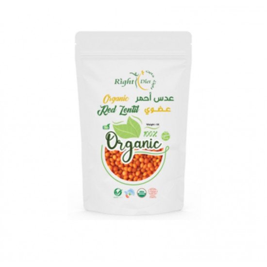 عدس احمر مجروش عضوي 1 كجم رايت دايت عدس احمر مجروش عضوي 1 كجم رايت دايت