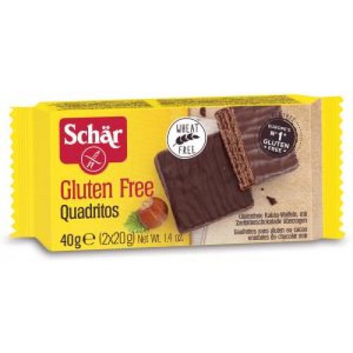  ويفر مغطى بالشوكولا الغامقة 40 جرام خالي من الجلوتين د.شار