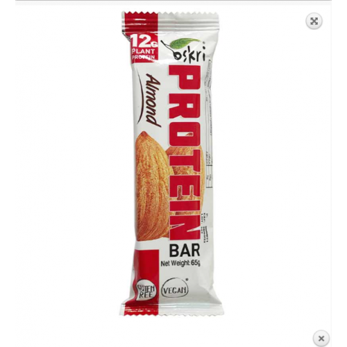بار بروتين باللوز والشوكولاتة الداكنة العضوية 53جم Oskri