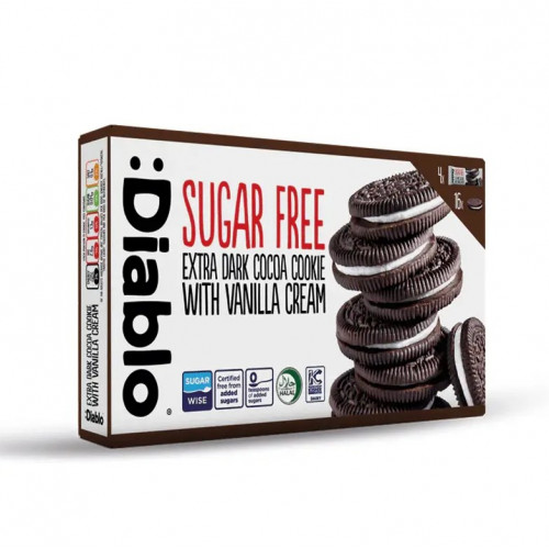 بسكويت الكاكاو بنكهة الفانيلا البيضاء بدون سكر من ديابلو 176 جم
