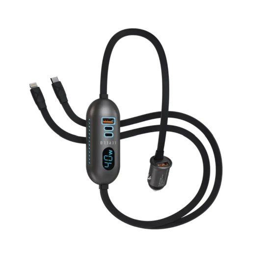 Levelo Polix 84W Fast Car Charger - Gray Levelo Polix 84W Fast Car Charger - Gray