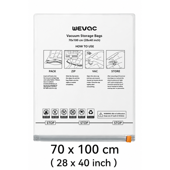 Vacuum bags for clothes, size 70X100 Vacuum bags for clothes, size 70X100