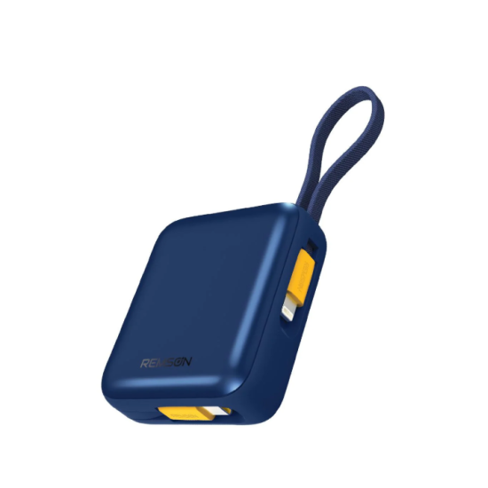 Remson Revo Charge 10,000 mAh 22.5W Power Bank QC 3.0 PD Charging USB-C Output Port with Built-in Type-C Hanging Cable and Lightning Cable Compatible for iPhone, Android and Other Smartphones Remson Revo Charge 10,000 mAh 22.5W Power Bank QC 3.0 PD Charging USB-C Output Port with Built-in Type-C Hanging Cable and Lightning Cable Compatible for iPhone, Android and Other Smartphones