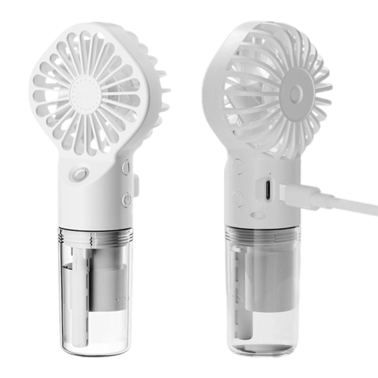 Handheld misting fan, cooling water mist