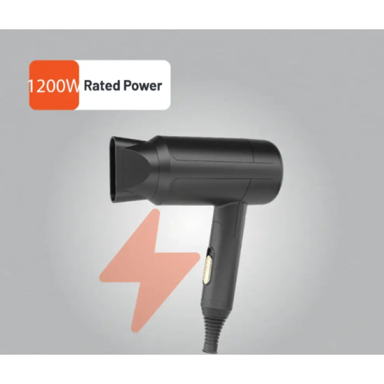 Mini hair dryer (hot air, cool air) with 1200 watts of power Mini hair dryer (hot air, cool air) with 1200 watts of power
