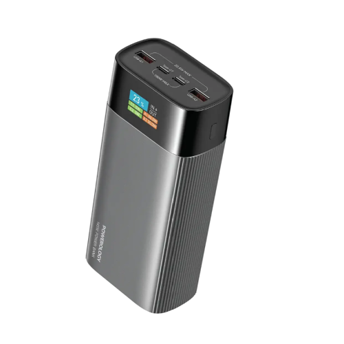 Power bank with a capacity of 40,000 mAh and a power of 100 watts.