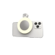 مصباح إضاءة حلقي (Ring Light) مع مرآة ومشبك تثبيت - أبيض