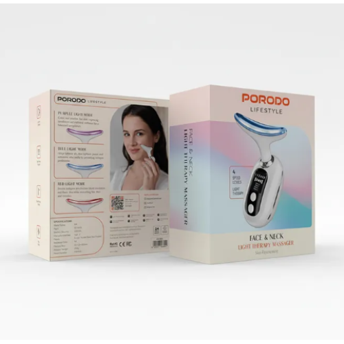 Porodo Lifestyle Face And Neck Massager 400Mah With 4 Modes And Three Led Lights -White Porodo Lifestyle Face And Neck Massager 400Mah With 4 Modes And Three Led Lights -White