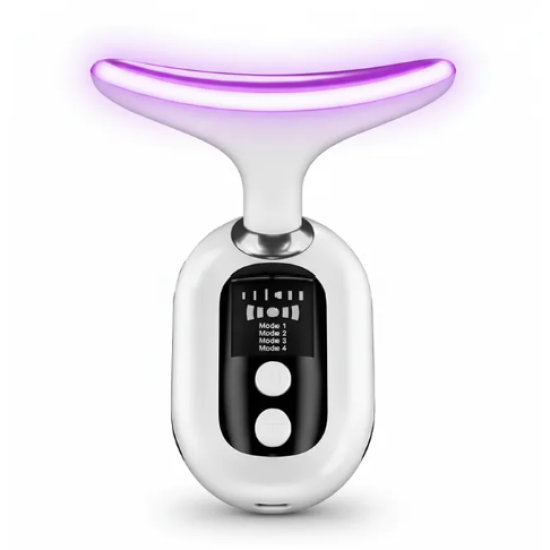 Porodo Lifestyle Face And Neck Massager 400Mah With 4 Modes And Three Led Lights -White
