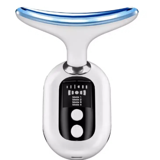 Porodo Lifestyle Face And Neck Massager 400Mah With 4 Modes And Three Led Lights -White