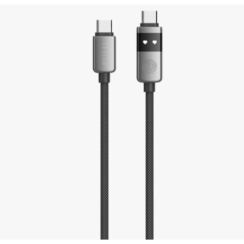 سلك ذكي للشحن والمزامنة (USB-C إلى USB-C) - رمادي