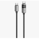 سلك ذكي للشحن والمزامنة (USB-C إلى USB-C) - رمادي