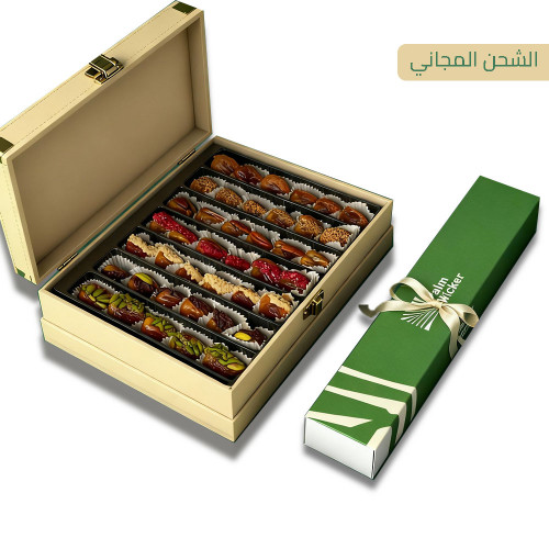 بوكس بيج فاخر وسط | تمر سكري مشكل + هدية بسكوت تمر فاخر