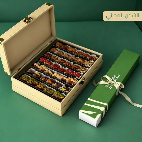 بوكس بيج فاخر وسط | تمر سكري مشكل + هدية بسكوت تمر فاخر بوكس بيج فاخر وسط | تمر سكري مشكل + هدية بسكوت تمر فاخر
