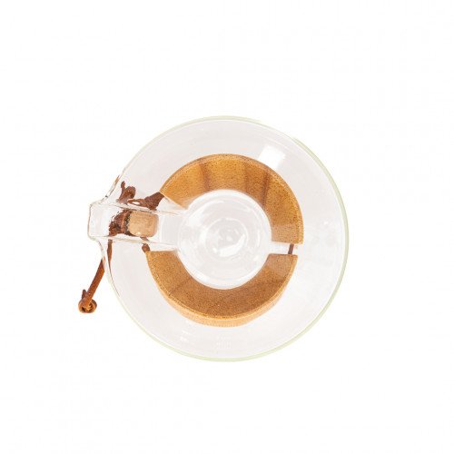 إبريق تحضير وصب القهوة ، زجاجي بماسك خشبي 900 مل