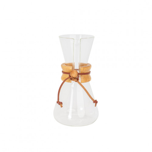 إبريق تحضير وصب القهوة ، زجاجي بماسك خشبي 600 مل إبريق تحضير وصب القهوة ، زجاجي بماسك خشبي 600 مل